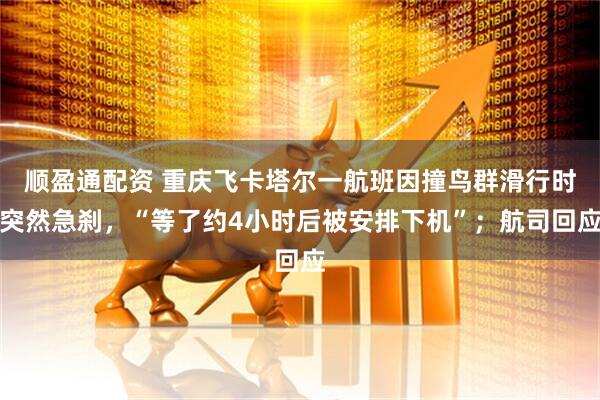 顺盈通配资 重庆飞卡塔尔一航班因撞鸟群滑行时突然急刹，“等了约4小时后被安排下机”；航司回应